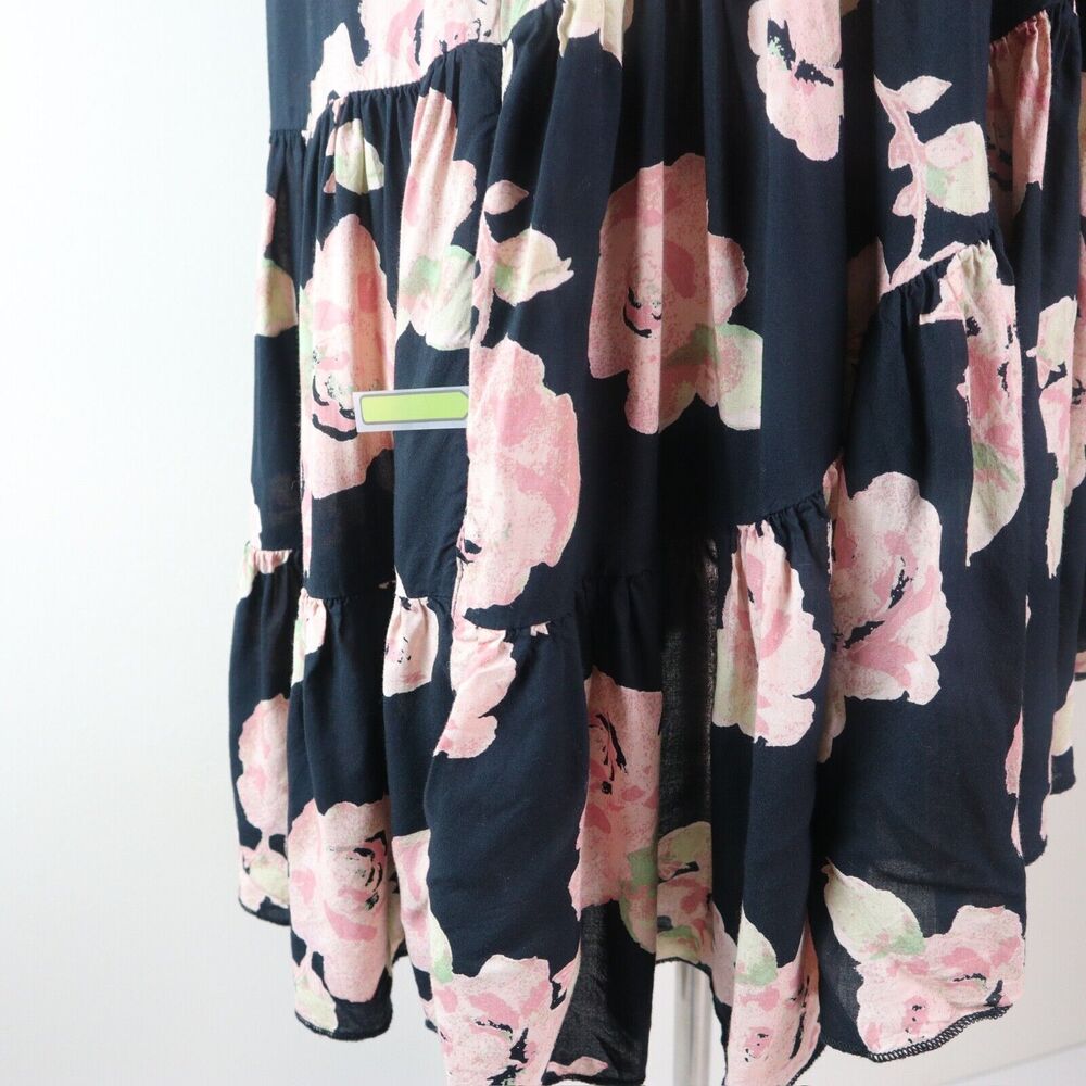 Free People Size M* Tilly Tiered Mini Dress V-Neck Floral Print - Picture 9 of 11